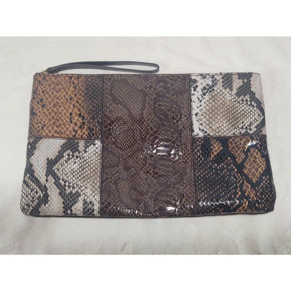 Cosmopolitan Snake Print Patchwork Chocolate Brow… - image 1